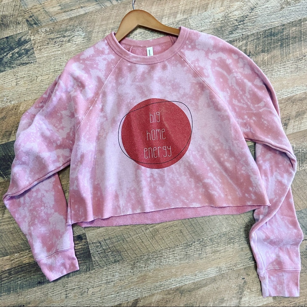 Big Home Energy Hand-dyed Cropped Sweatshirt
